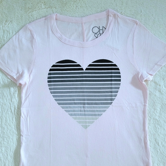 Chaser Striped Heart❤️ Graphic Tee👕 - NWT - Picture 11 of 13